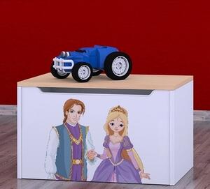Box na hračky Happy - princ a princezna Barva: světlá hruška