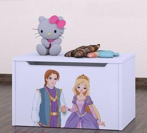 Box na hračky Happy - princ a princezna Barva: wenge