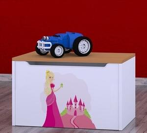 Box na hračky Happy - princezna se zámkem Barva: buk