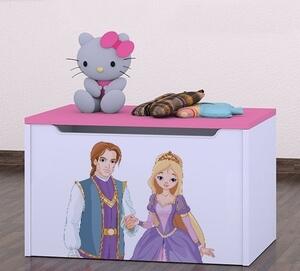 Box na hračky Happy - princ a princezna Barva: wenge