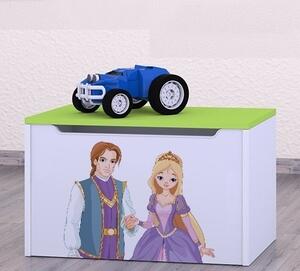 Box na hračky Happy - princ a princezna Barva: zelená
