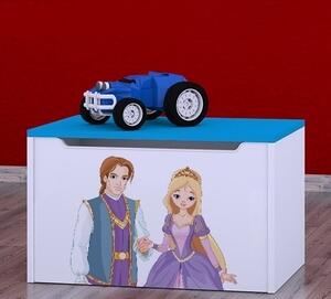Box na hračky Happy - princ a princezna Barva: wenge