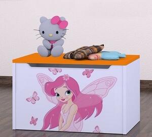 Box na hračky Happy - víla s motýli Barva: oranžová