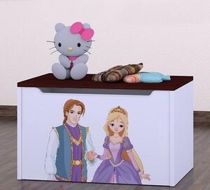 Box na hračky Happy - princ a princezna Barva: wenge
