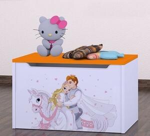 Box na hračky Happy - princ na bílém koni Barva: oranžová