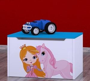 Box na hračky Happy - princezna a jednorožec Barva: wenge