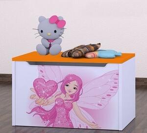 Box na hračky Happy - víla se srdcem Barva: oranžová