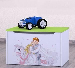 Box na hračky Happy - princ na bílém koni Barva: zelená