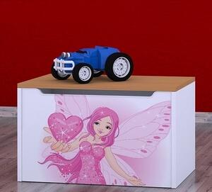Box na hračky Happy - víla se srdcem Barva: buk
