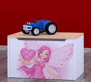 Box na hračky Happy - víla se srdcem Barva: světlá hruška