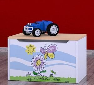 Box na hračky Happy - motýlek s květinou Barva: kalvados