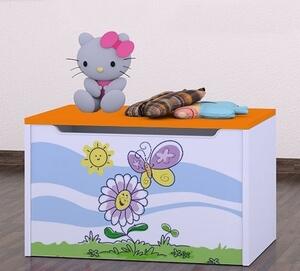 Box na hračky Happy - motýlek s květinou Barva: kalvados