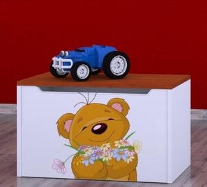 Box na hračky Happy - medvídek s květinou Barva: kalvados