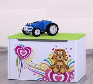 Box na hračky Happy - pejsek se srdíčky Barva: kalvados