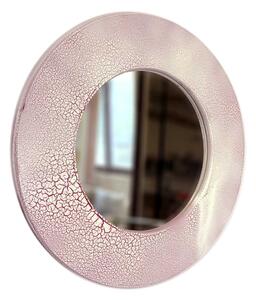 Amadeus Kulaté Zrcadlo ORNELA 50cm Bílý craquelet purpurová barva