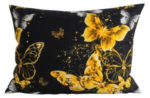 Povlak na polštář z mikrovlákna GOLD BUTTERFLY 70x90 cm, černý