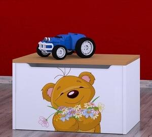 Box na hračky Happy - medvídek s květinou Barva: buk