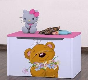 Box na hračky Happy - medvídek s květinou Barva: kalvados