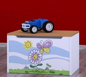 Box na hračky Happy - motýlek s květinou Barva: buk