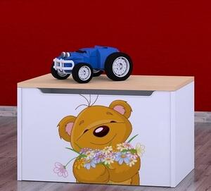 Box na hračky Happy - medvídek s květinou Barva: kalvados