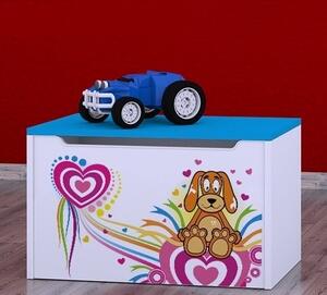 Box na hračky Happy - pejsek se srdíčky Barva: kalvados