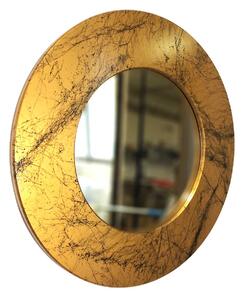 Amadeus Kulaté zrcadlo ORNELA 50cm Zlatá barva černá pavučina