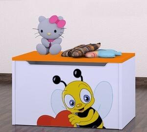 Box na hračky Happy - včelka se srdcem Barva: oranžová