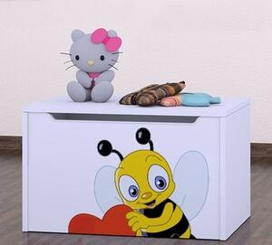 Box na hračky Happy - včelka se srdcem Barva: bílá