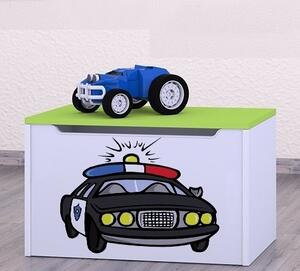 Box na hračky Happy - policie Barva: zelená