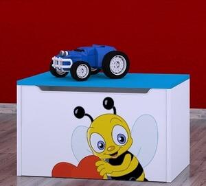 Box na hračky Happy - včelka se srdcem Barva: wenge