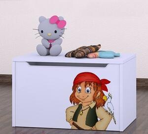 Box na hračky Happy - pirát Barva: bílá