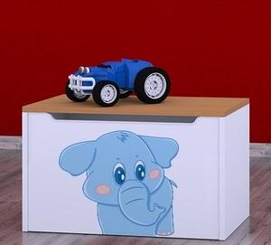 Box na hračky Happy - modrý slon Barva: buk