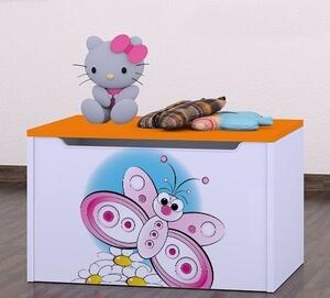 Box na hračky Happy - motýlek Barva: oranžová