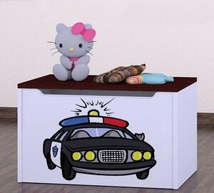Box na hračky Happy - policie Barva: wenge