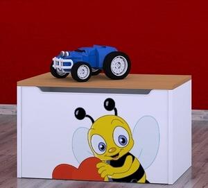 Box na hračky Happy - včelka se srdcem Barva: buk