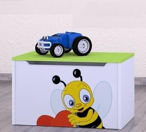 Box na hračky Happy - včelka se srdcem Barva: zelená