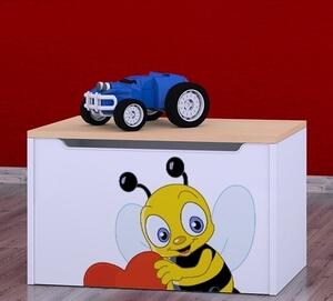 Box na hračky Happy - včelka se srdcem Barva: světlá hruška