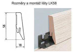 Podlahová lišta soklová Krono Original LK58 - 5176 (2,4 m)