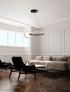 LED stmívatelný černo-zlatý designový lustr Imar