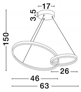 LED stmívatelný černo-zlatý designový lustr Imar