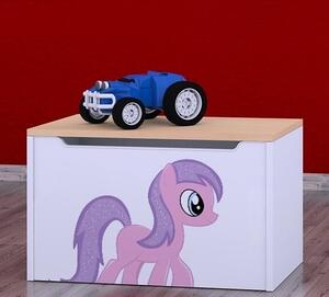 Box na hračky Happy - růžová pony Barva: kalvados
