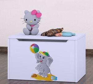 Box na hračky Happy - slon s balónkem Barva: bílá