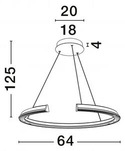LED stmívatelný chromový moderní lustr Elmo – Šedá