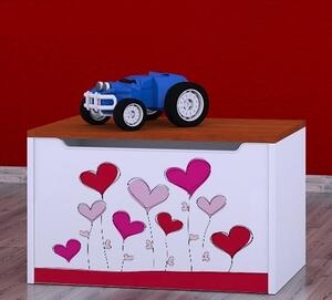 Box na hračky Happy - srdce na balónkách Barva: kalvados