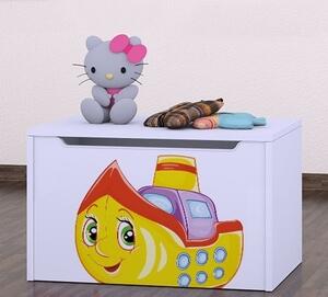 Box na hračky Happy - loď Barva: bílá