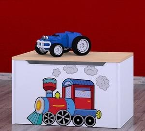 Box na hračky Happy - super lokomotiva Barva: světlá hruška