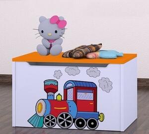 Box na hračky Happy - super lokomotiva Barva: oranžová