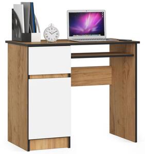Kancelársky stôl PIKSEL ľavý, dub craft / biely