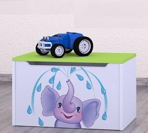 Box na hračky Happy - stříkající sloník Barva: zelená