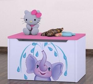 Box na hračky Happy - stříkající sloník Barva: wenge
